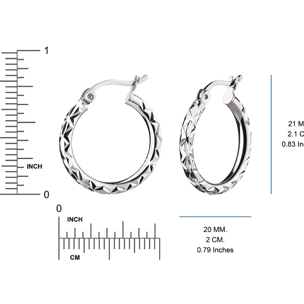Set of 2 Sterling Silver Small Hoop Earrings - Picture 4 of 8